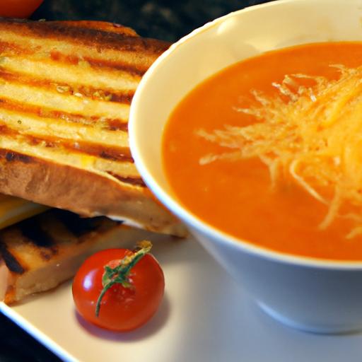 Speedy Creamy Tomato Soup Paired with Perfect Grilled Cheese