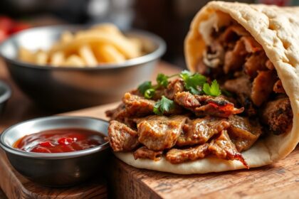 Mastering Shawarma: Perfectly reheated meat tips for delicious shawarma.