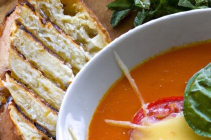 Speedy Creamy Tomato Soup Paired with Perfect Grilled Cheese