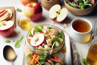 Jarred Fall Harvest Salad with Zesty Apple Cider Vinaigrette