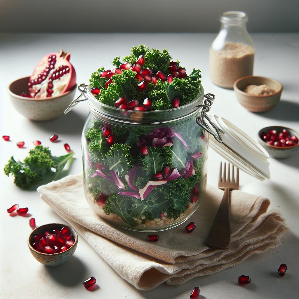 Fresh Winter Kale & Pomegranate Salad Jar: A Vibrant Twist