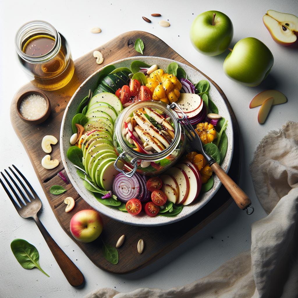 Jarred Fall Harvest Salad with Zesty Apple Cider Vinaigrette