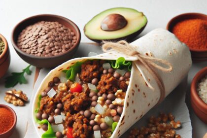 Hearty Lentil & Walnut Taco Meat Burritos to Freeze Fast