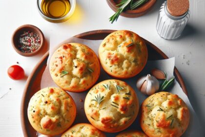 Fluffy Garlic Rosemary Focaccia Muffins: Simple & Savory Delight