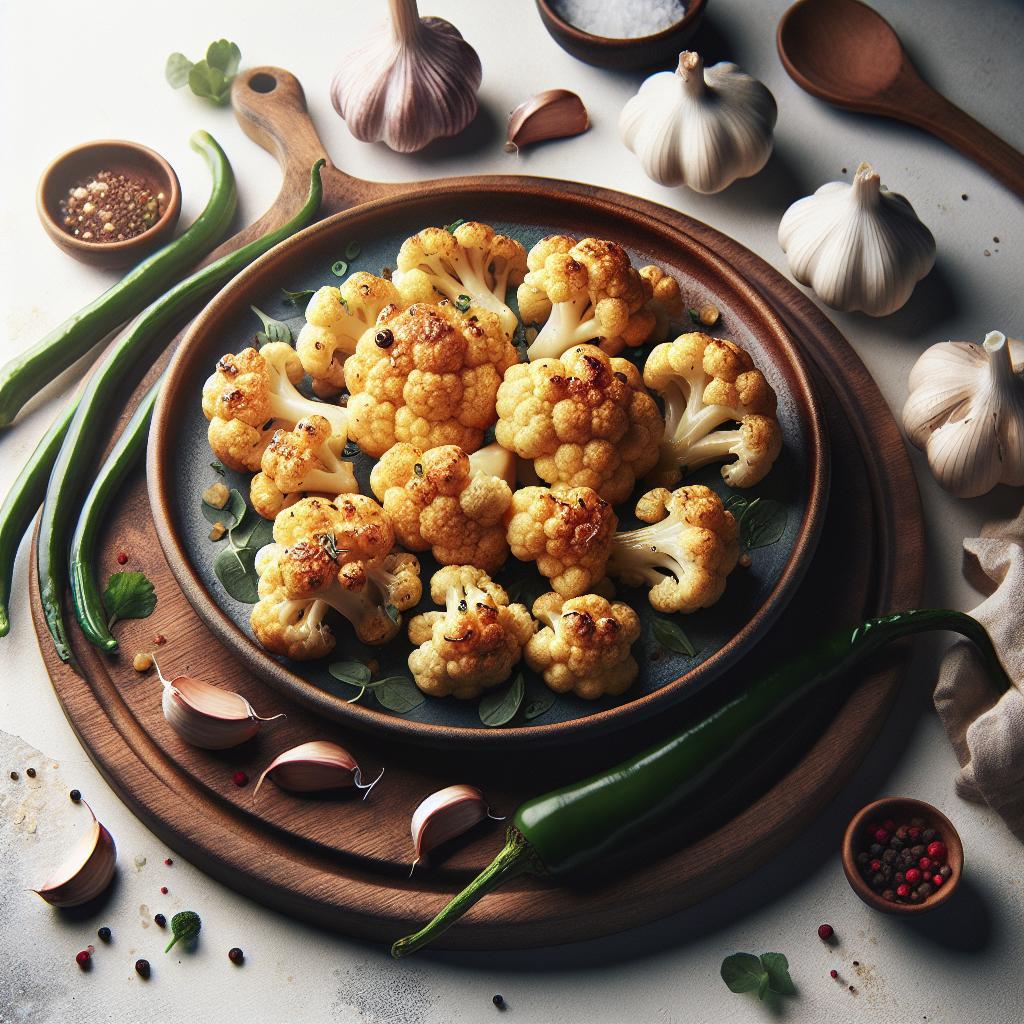 Golden Bites: Roasted Cauliflower with Garlic Magic
