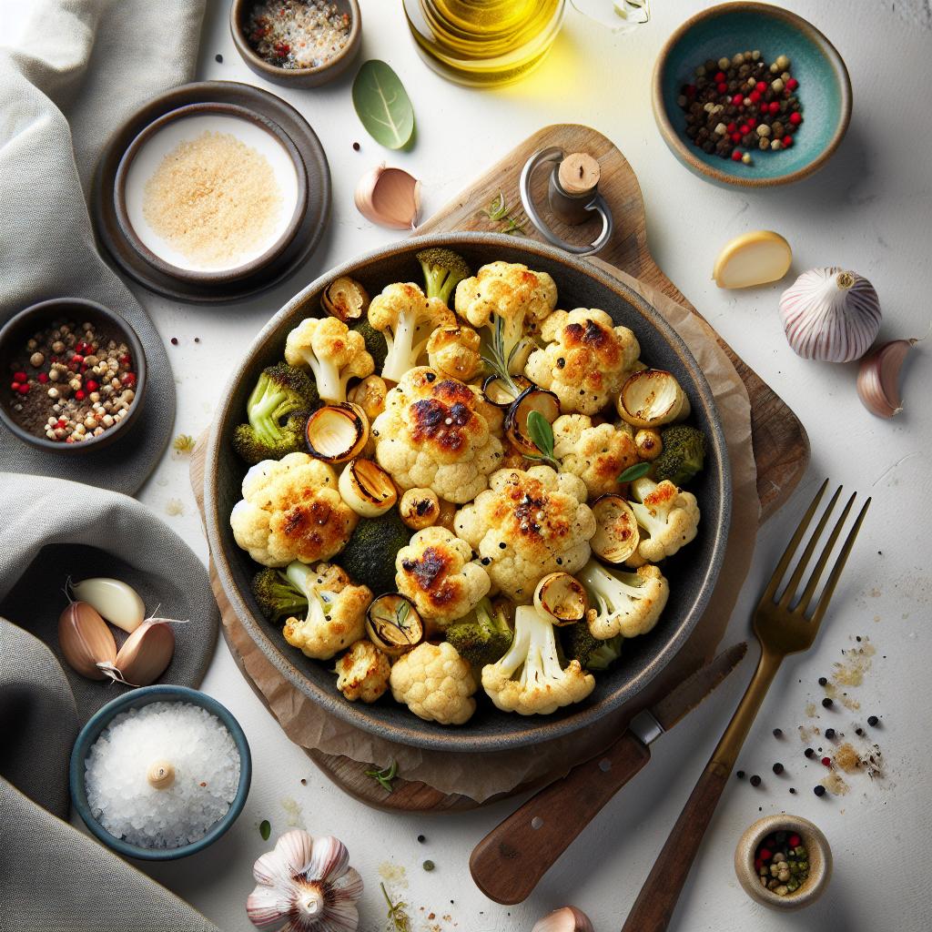 Golden Bites: Roasted Cauliflower with Garlic Magic