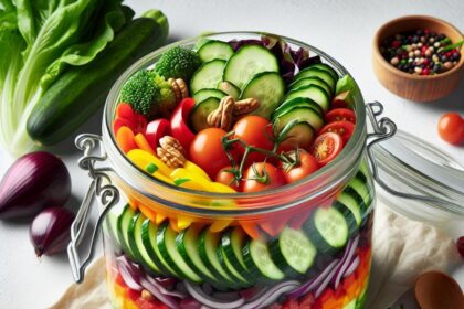 Rainbow Veggie Salad in a Jar: Colorful, Fresh & Easy!