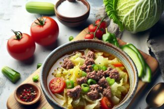 Hearty Keto Cabbage Soup: Savory Ground Beef Delight