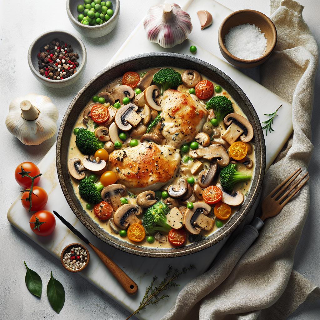 One-Pot Creamy Garlic Mushroom Chicken: Simple & Savory Delight