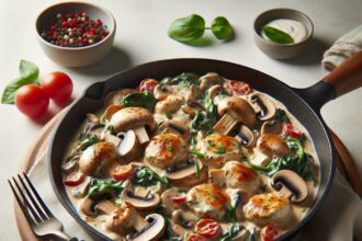 Savor the Flavor: Creamy Mushroom Chicken Skillet Delight