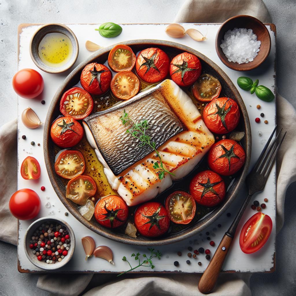 Savor the Flavors of Baked Halibut with Juicy Tomatoes