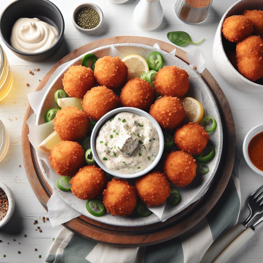 Crispy Hush Puppies Paired Perfectly with Tartar Sauce Delight
