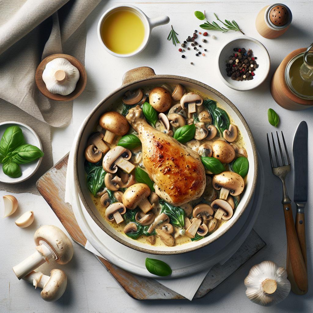 One-Pot Creamy Garlic Mushroom Chicken: Simple & Savory Delight