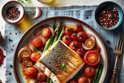 Savor the Flavors of Baked Halibut with Juicy Tomatoes