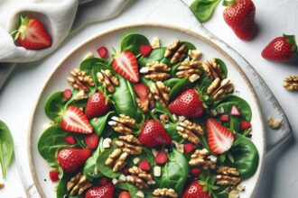 Fresh & Nutty: Strawberry Spinach Salad with Walnuts Delight