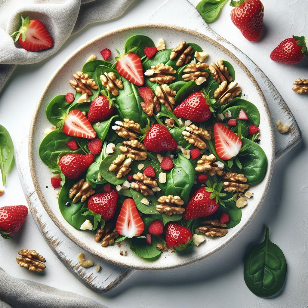 Fresh & Nutty: Strawberry Spinach Salad with Walnuts Delight