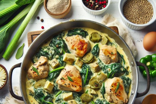One-Pot Creamy Spinach Artichoke Chicken Recipe Delight