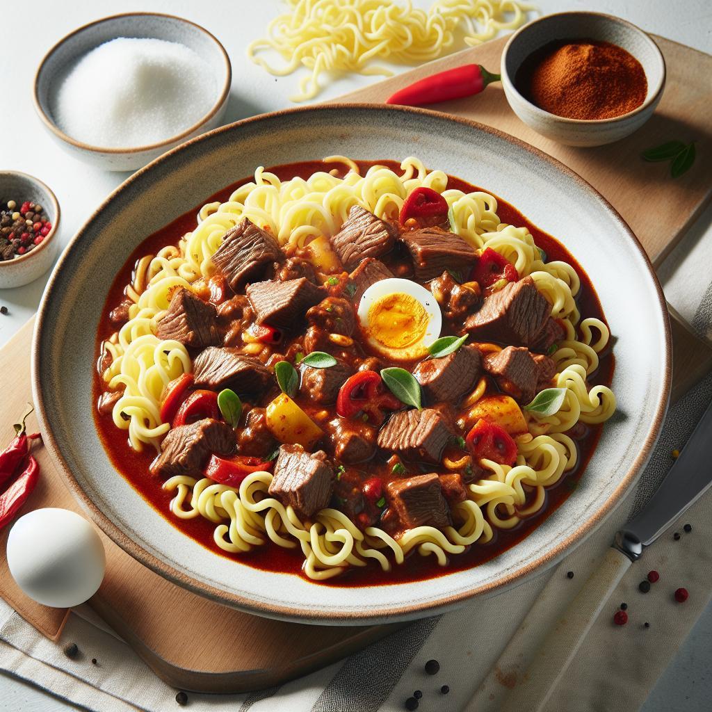 Hearty Beef Goulash with Egg Noodles: A Comfort Feast