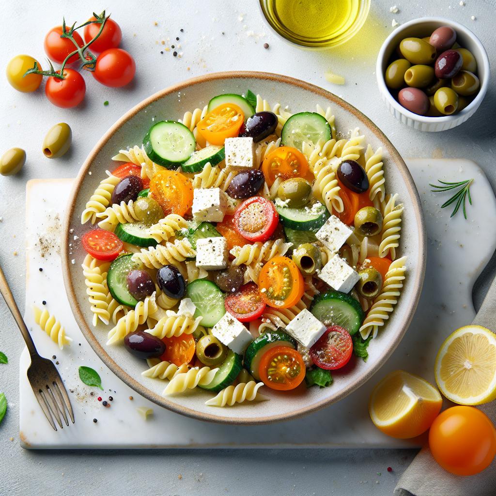 Zesty Greek Pasta Salad: A Mediterranean Flavor Explosion