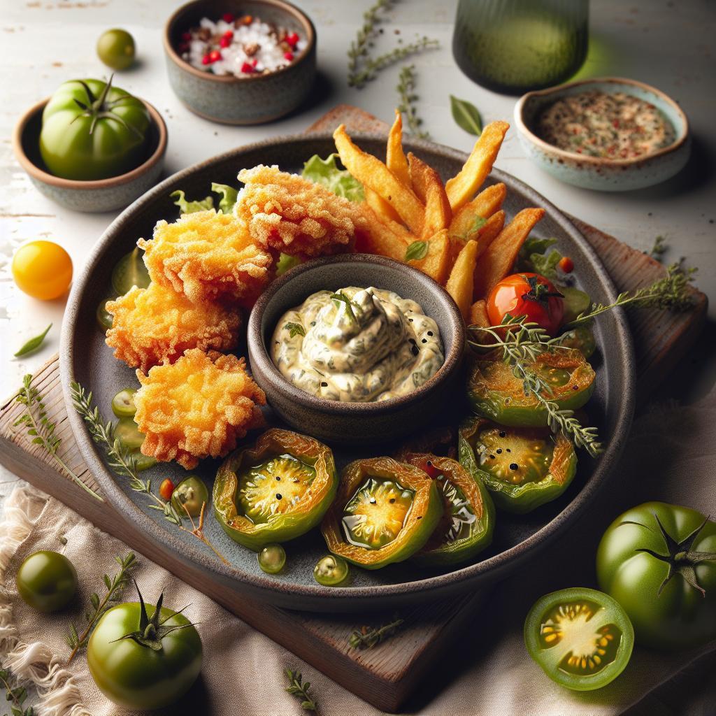 Crispy Fried Green Tomatoes with Zesty Remoulade Twist