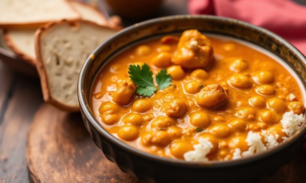 Steph Chickpea curry recipe: flavorful, comforting, easy vegan.