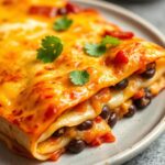 Sweet potato and black bean vegetarian enchiladas recipe.