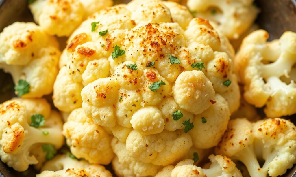 Parmesan cauliflower, a flavorful skillet side dish recipe.