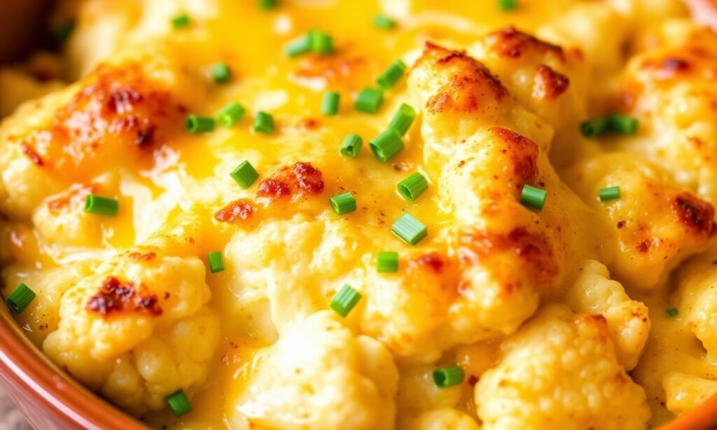 Finished Easy Cheesy Loaded Cauliflower Casserole