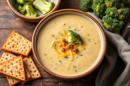 Healthy broccoli cheddar soup recipe from the expert's guide.