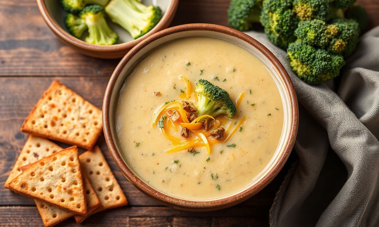Healthy broccoli cheddar soup recipe from the expert's guide.