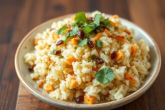 Expert vegan crispy rice with peanut-chili dressing.