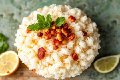 Authentic caribbean rice and peas with creamy coconut milk.