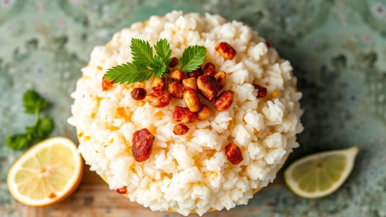 Authentic caribbean rice and peas with creamy coconut milk.