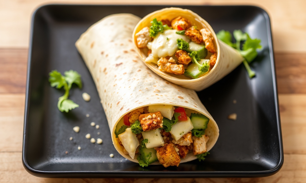 Cheesy garlic chicken wraps: a delicious low-carb masterpiece recipe.