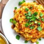 Healthy gluten-free vegan cauliflower hash browns recipe.