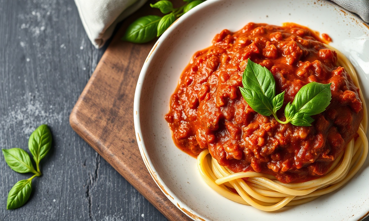 Delicious vegan bolognese, a plant-based icon's culinary evolution.