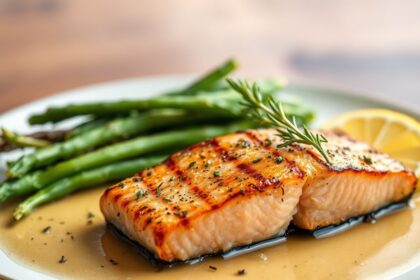Perfectly herbed lemon grilled salmon recipe.