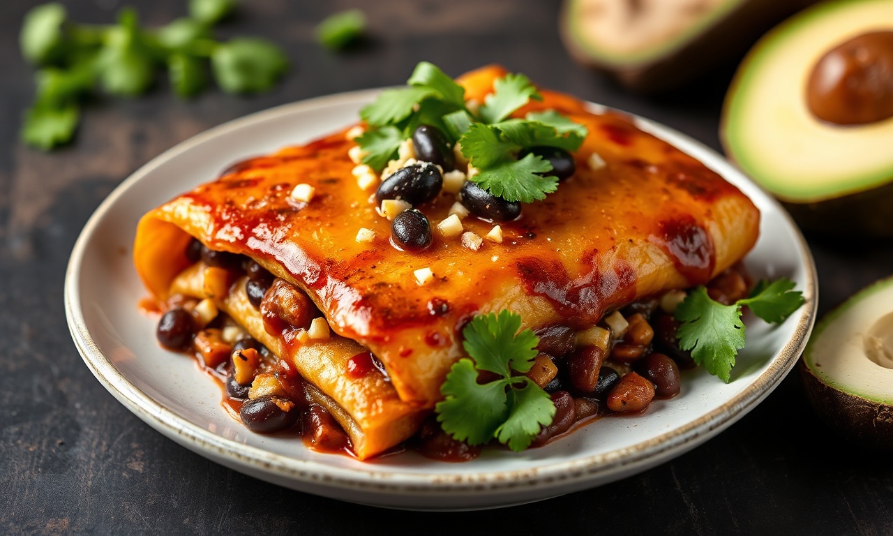 Delicious black bean sweet potato enchiladas recipe for experts.