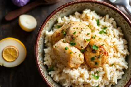 Easy dinner: Garlic butter chicken and cauliflower rice recipe.