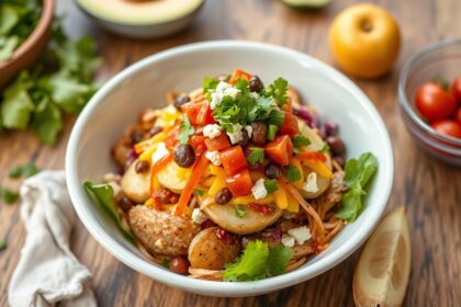 Loaded potato taco bowl meal prep masterpiece.