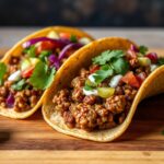 Hearty lentil taco, a delicious and healthy vegan meal.