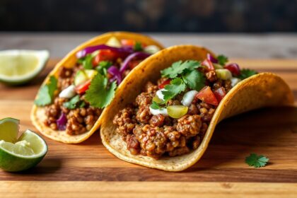 Hearty lentil taco, a delicious and healthy vegan meal.