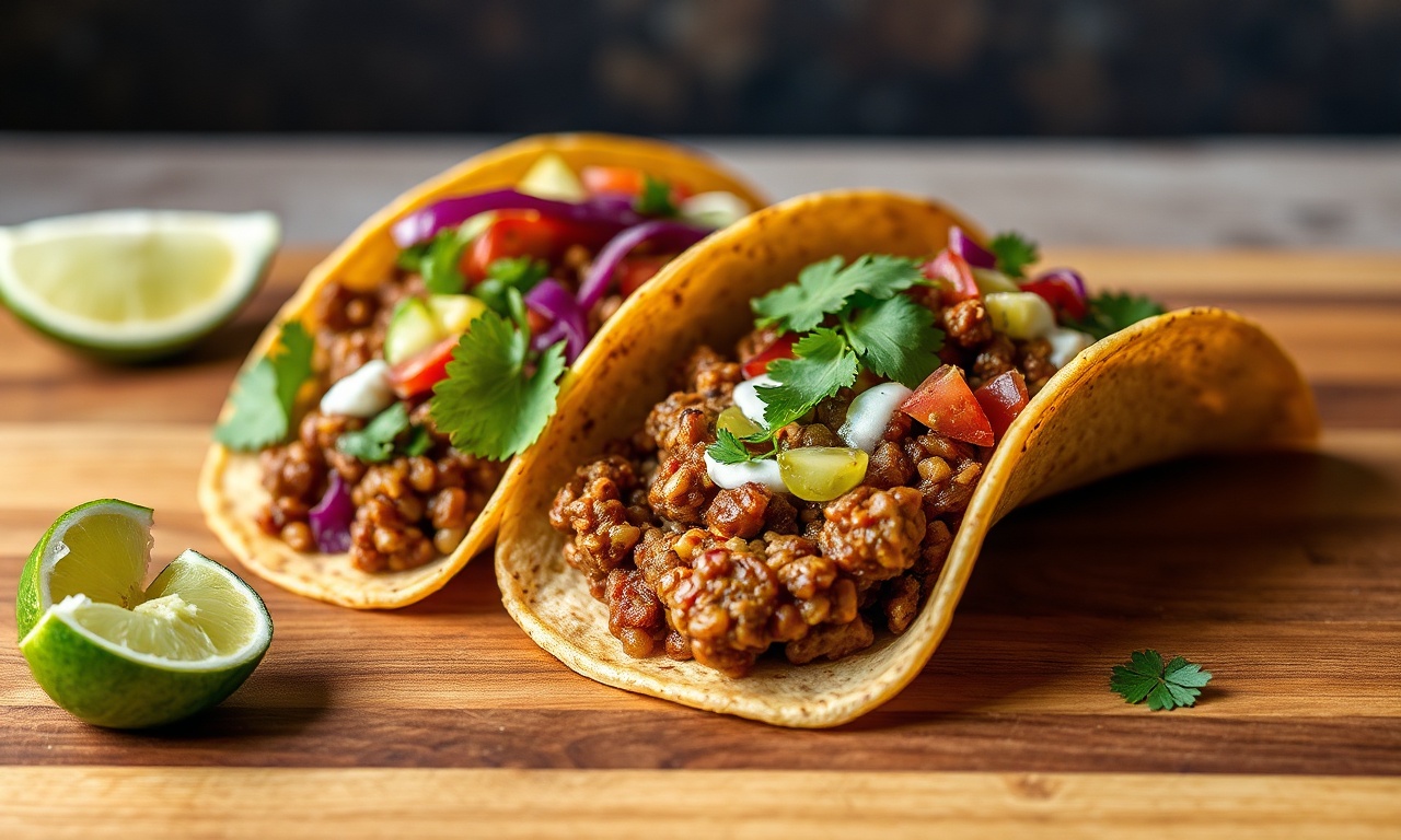 Hearty lentil taco, a delicious and healthy vegan meal.