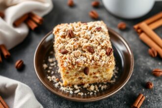 Gluten free cinnamon coffee cake recipe for a delicious sweet breakfast.