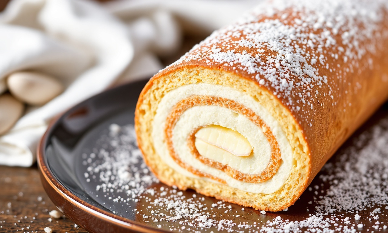 Unbelievably soft flourless vanilla Swiss roll, gluten-free perfection.