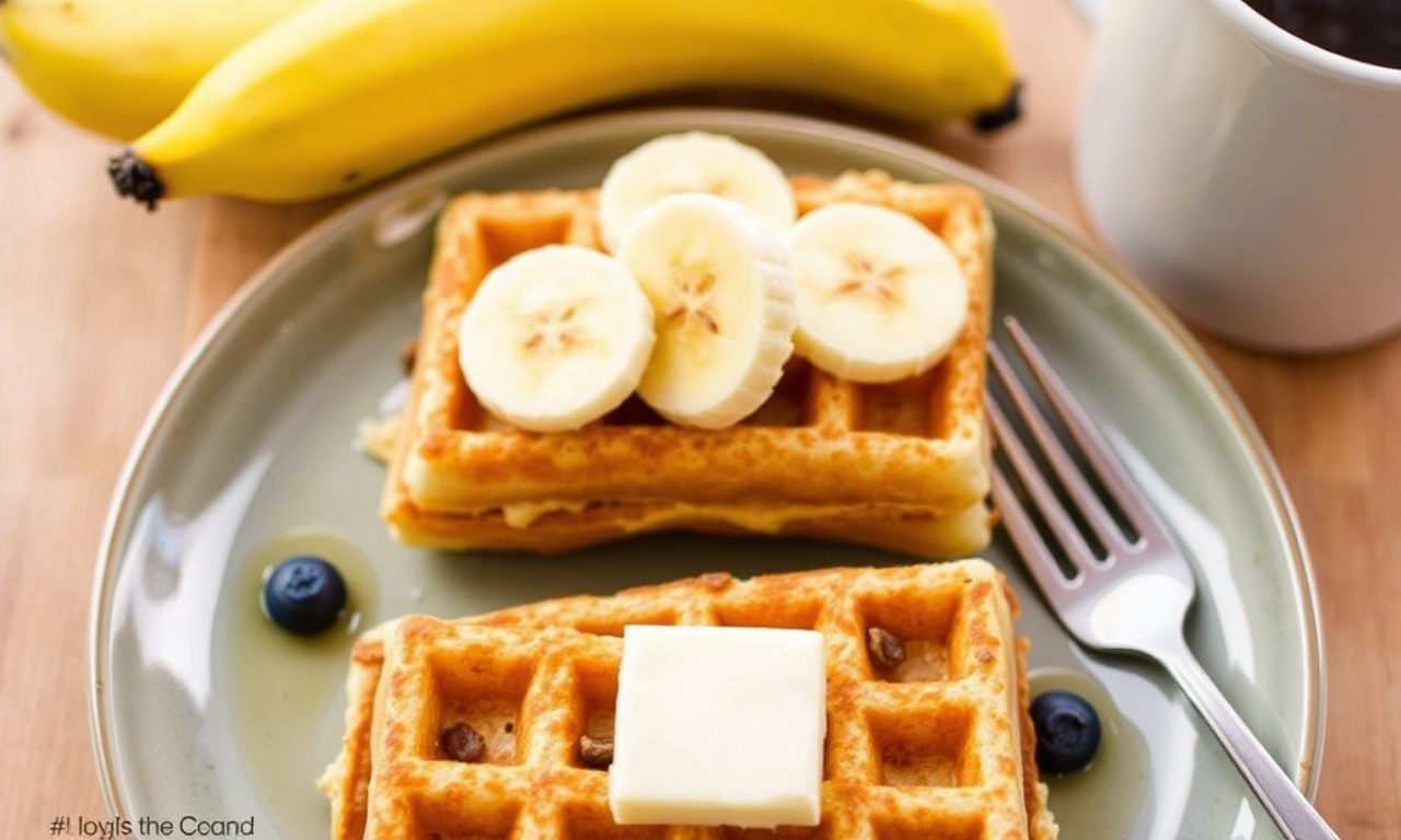 Flourless banana waffles, perfect for a healthy, delicious breakfast.