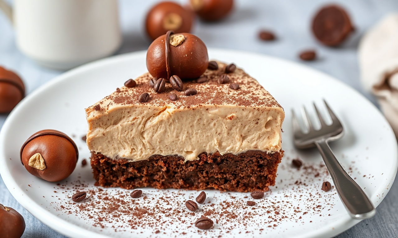 Delicious Chocolate Chestnut gluten-free dessert with coffee and rum.