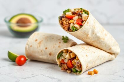 Delicious vegan burrito, a plant-powered culinary revelation.