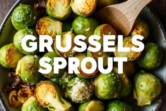 Crispy garlic butter Brussels sprouts, perfectly roasted and buttery.