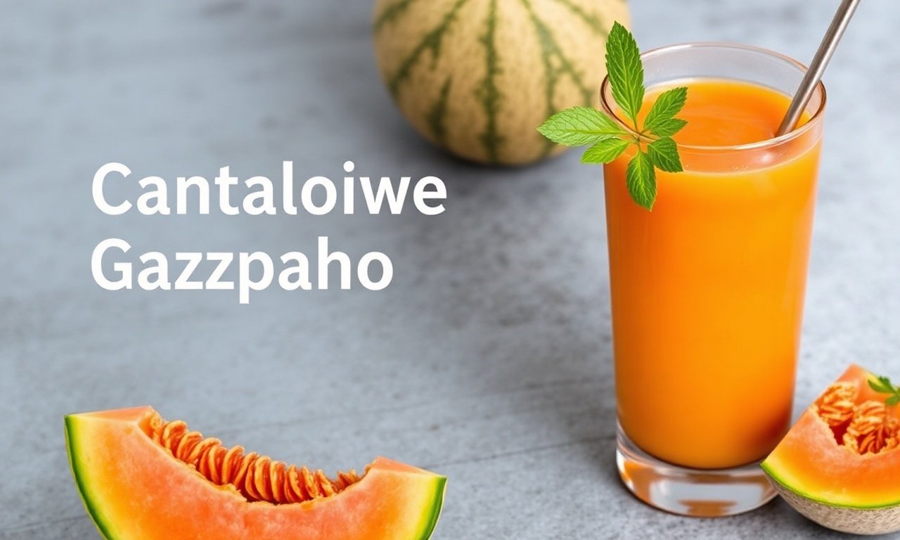 Refreshing cantaloupe gazpacho, a summer delight.
